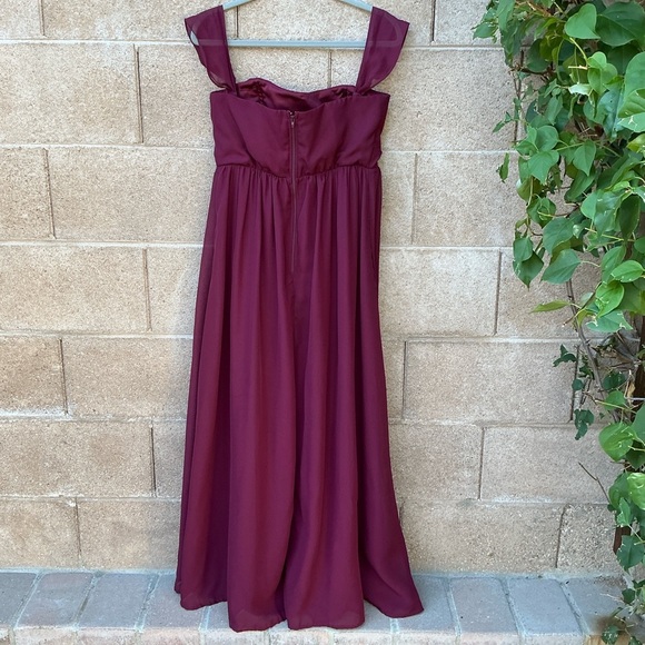 NWOT Birdy Grey August Convertible Maxi Dress Cabernet Strapless Wedding Large - Picture 4 of 11
